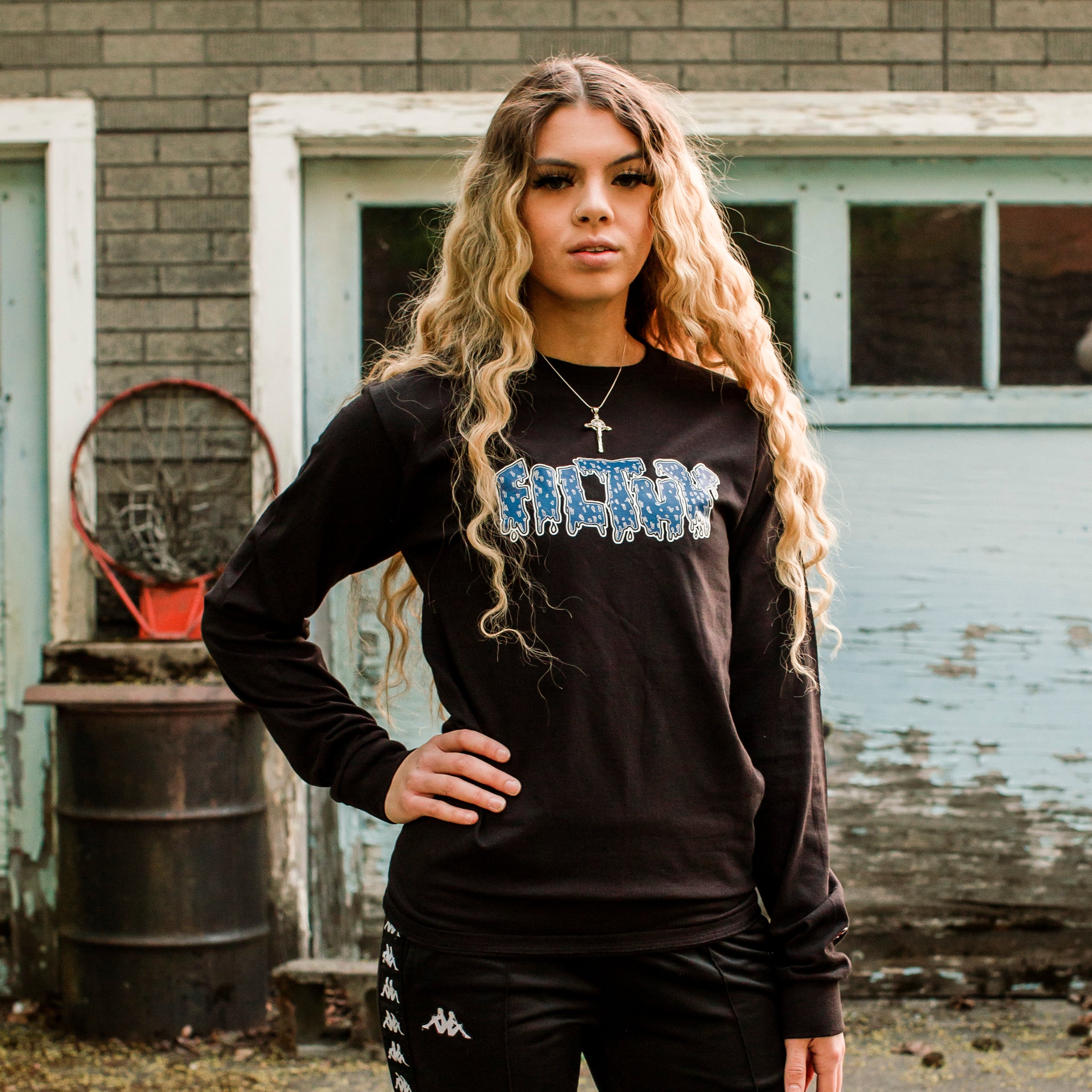 Filthy Royal Long Sleeve Shirt (blk/blu)